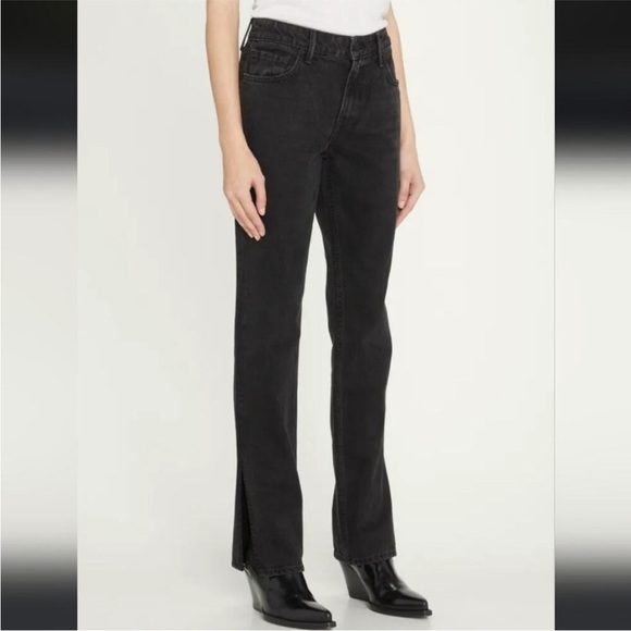 GRLFRND Hailey Low Rise Jeans In Sunset Strip Wash Slim Bootcut Hem Slits SZ 28 - Picture 3 of 16